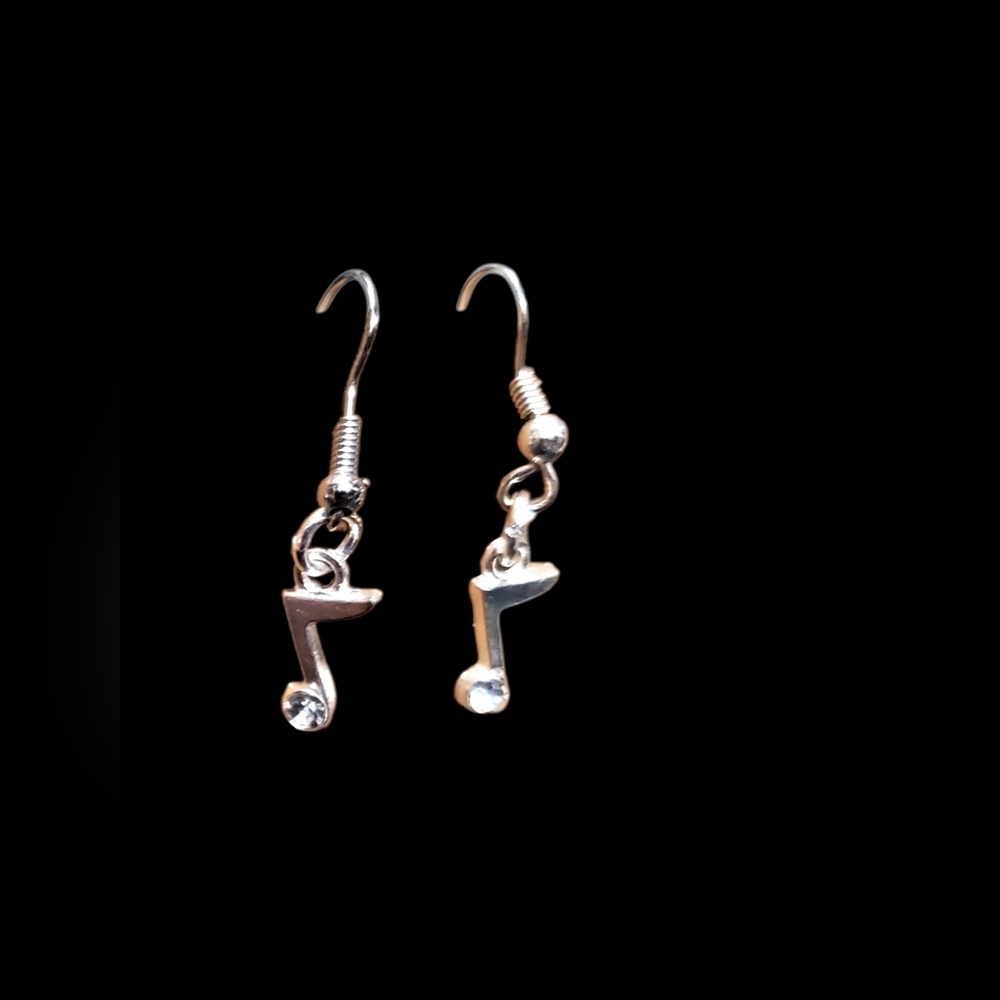 Silver Musical Note Earrings